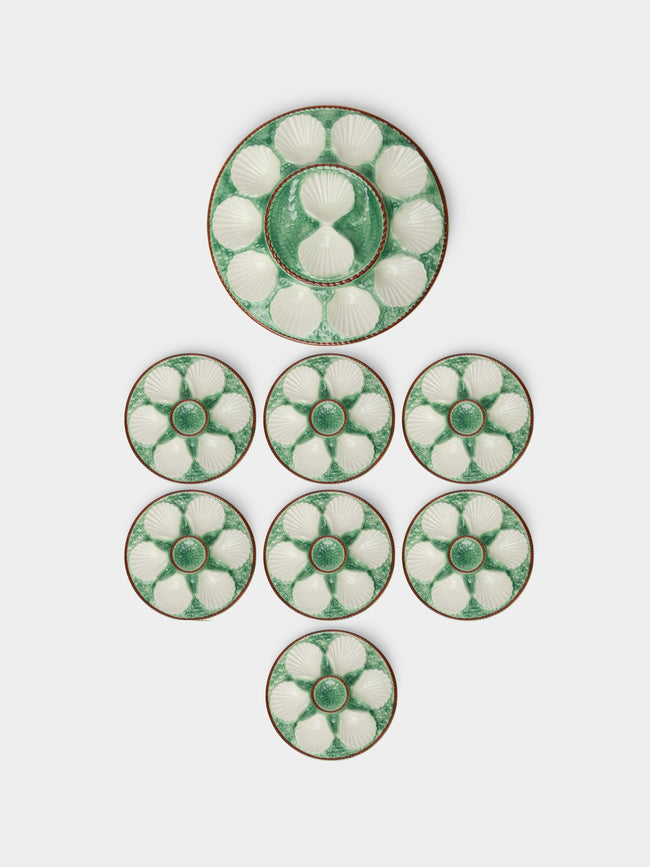 Antique and Vintage - 1950s French Ceramic Oyster Plates (Set of 9) -  - ABASK - 