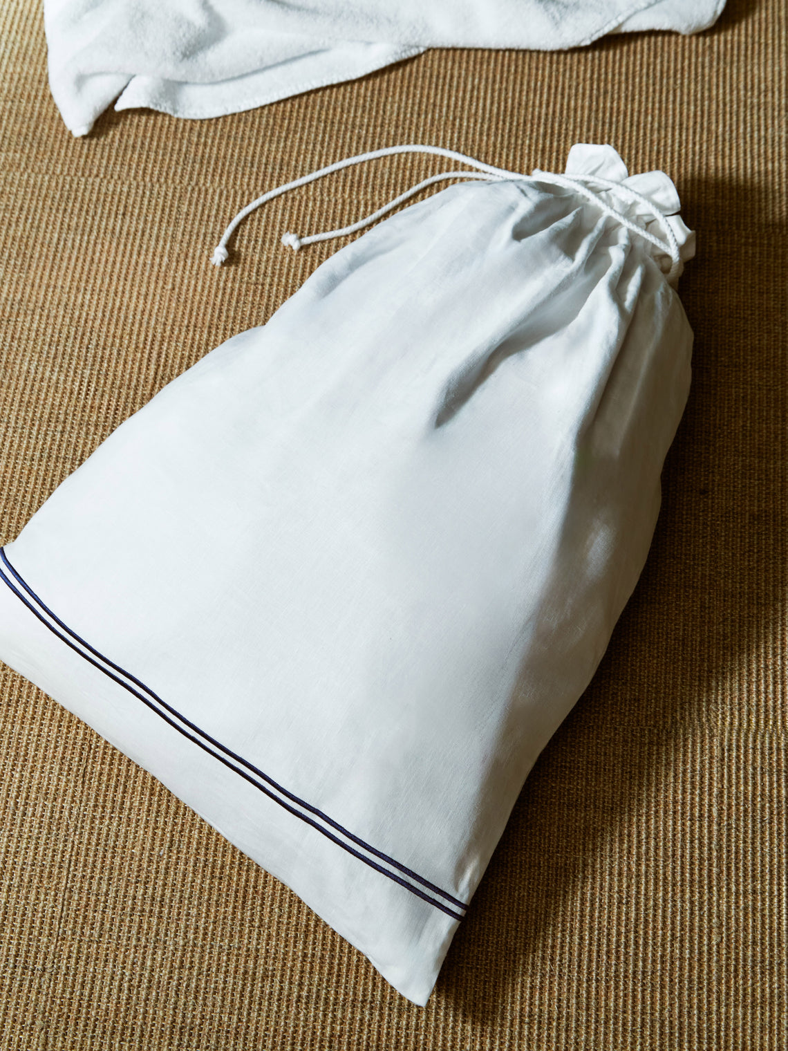 Heirlooms - Antibes Embroidered Linen Laundry Bag -  - ABASK