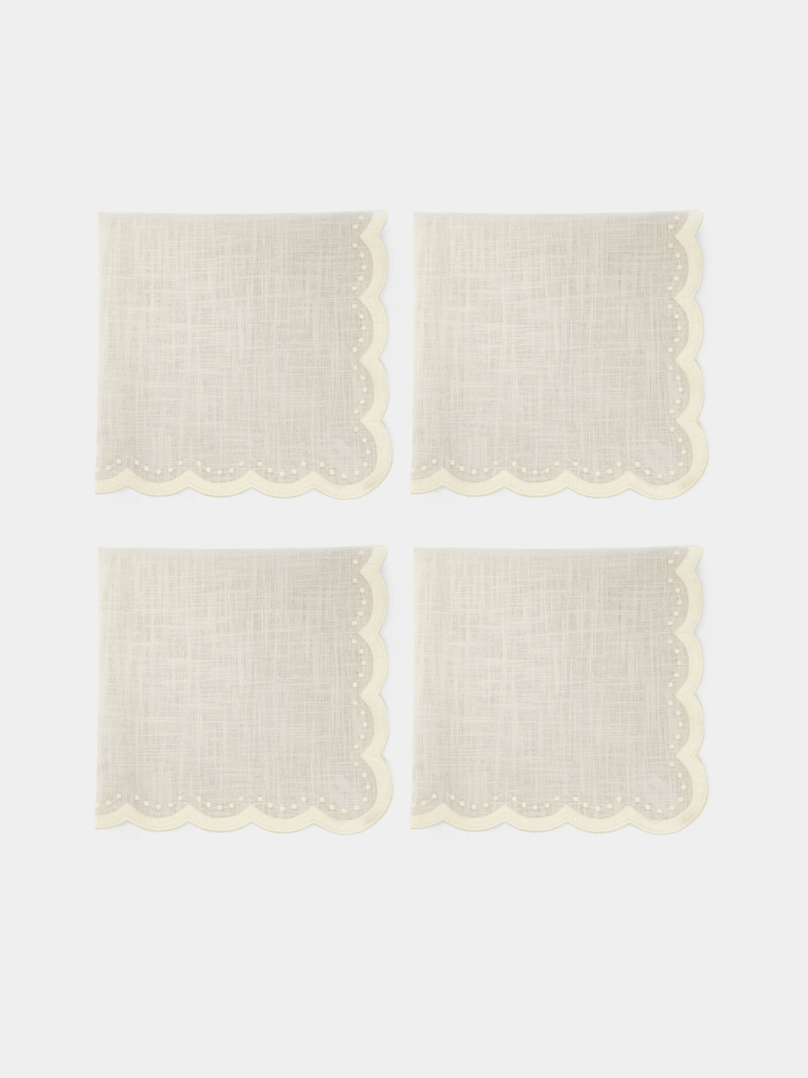 HMA | Blank Space - Bluebell Embroidered Linen Napkins (Set of 4) -  - ABASK