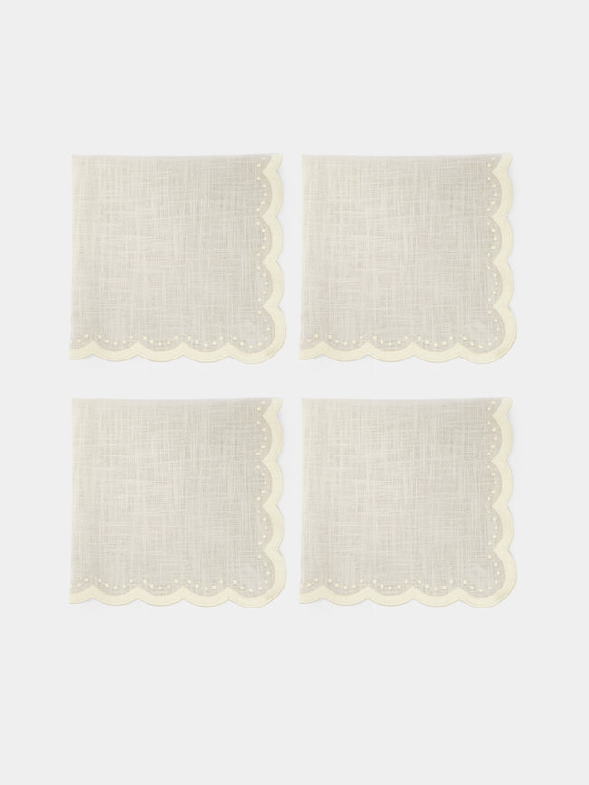 HMA | Blank Space - Bluebell Embroidered Linen Napkins (Set of 4) -  - ABASK