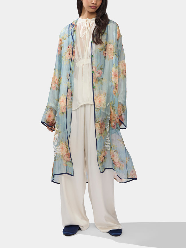 Nazzy Beglari - Organza Embroidered Silk Robe -  - ABASK