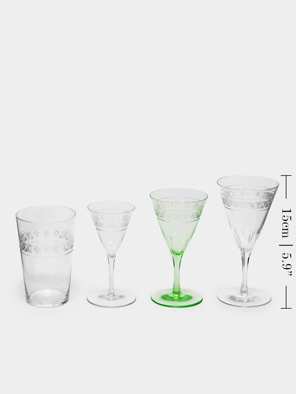 Antique and Vintage - 1900s Edwardian Cut Crystal Wine Glasses (Set of 30) -  - ABASK