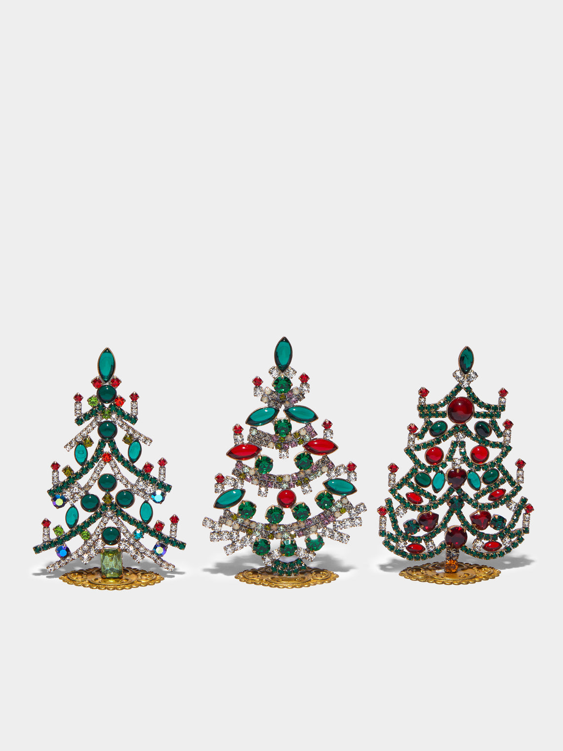 Antique and Vintage - 1930s Czech Jewelled Extra Small Christmas Trees (Set of 3) -  - ABASK - 