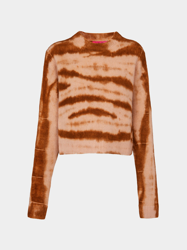 The Elder Statesman - Track Dye Cashmere Crew-Neck Sweater | Size: S -  - ABASK - 