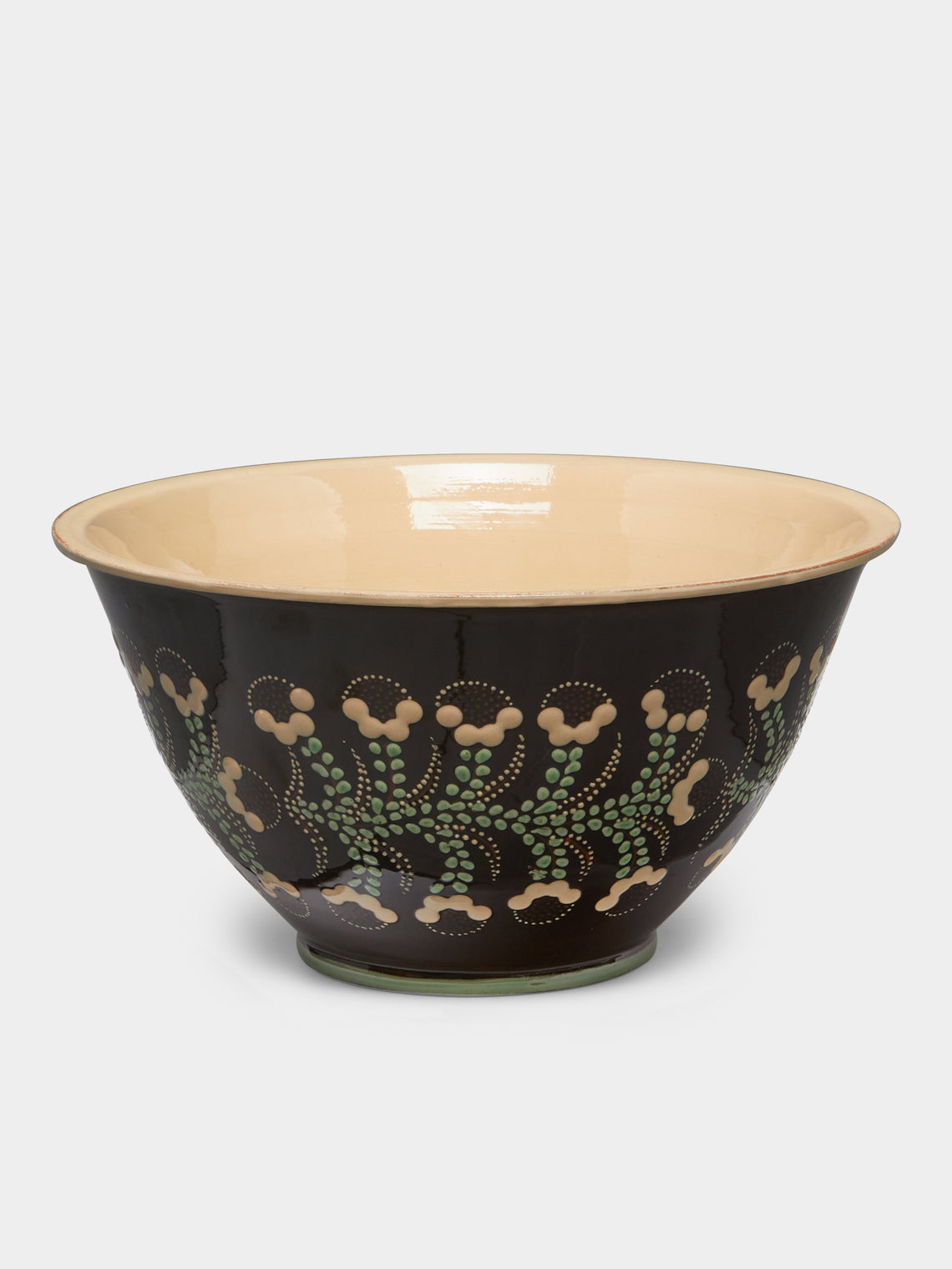 Poterie d’Évires - Flowers Hand-Painted Ceramic Large Salad Bowl -  - ABASK - 