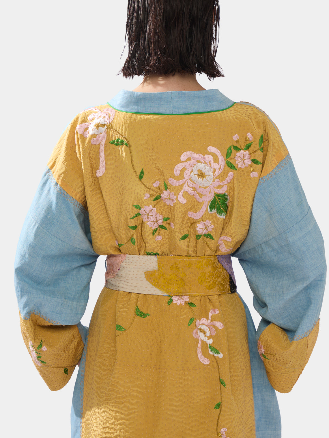 By Walid - 1920s Chinese Embroidered Silk Robe | One Size -  - ABASK