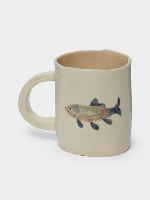 Liz Rowland - Fish Hand-Painted Ceramic Mug -  - ABASK - 