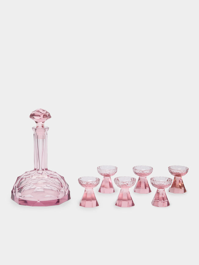 Antique and Vintage - 1930s Cut Crystal Decanter with Shot Glasses (Set of 6) -  - ABASK - 
