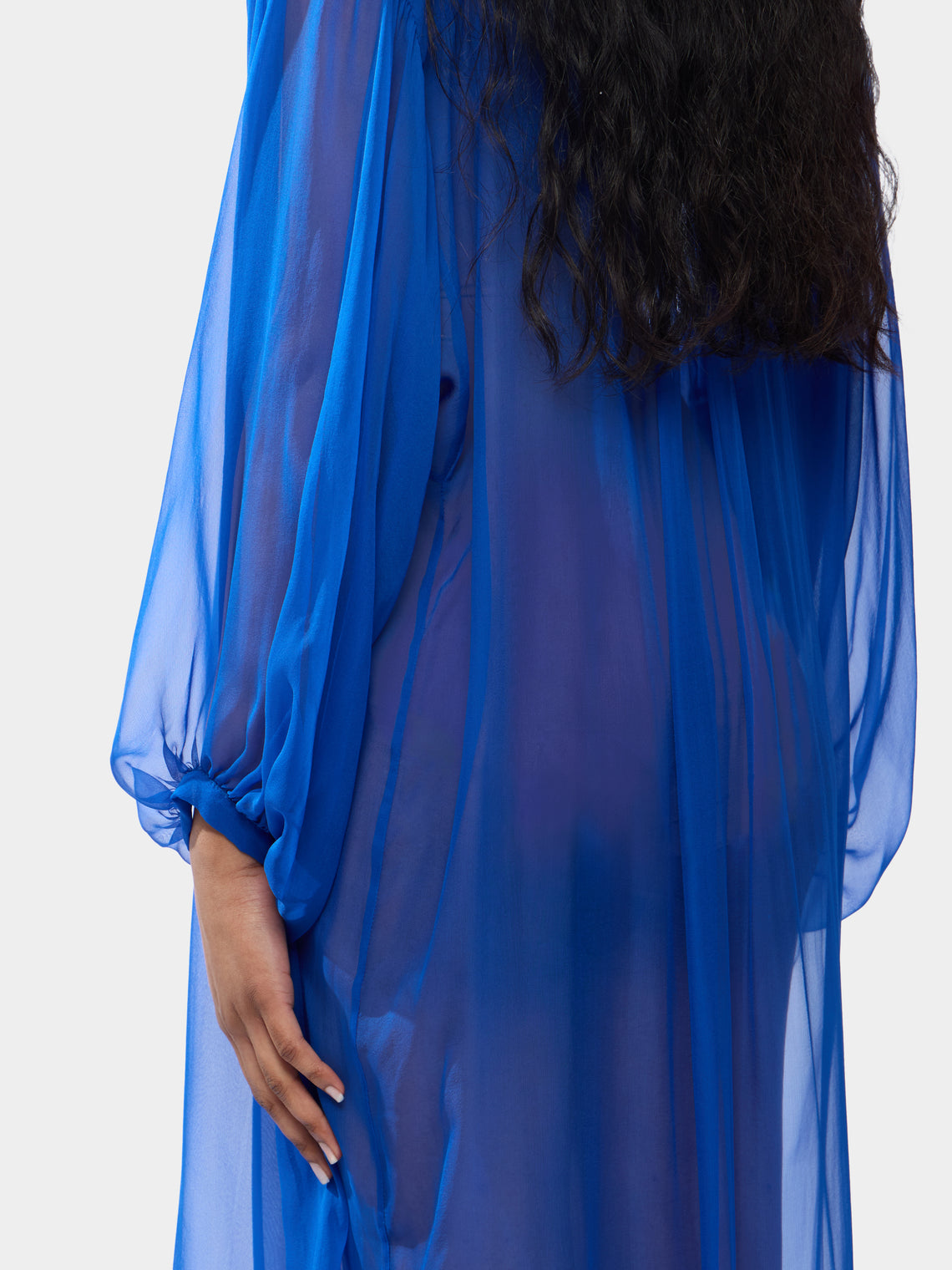 The Hazy Nipple Silk Long Dress | One Size