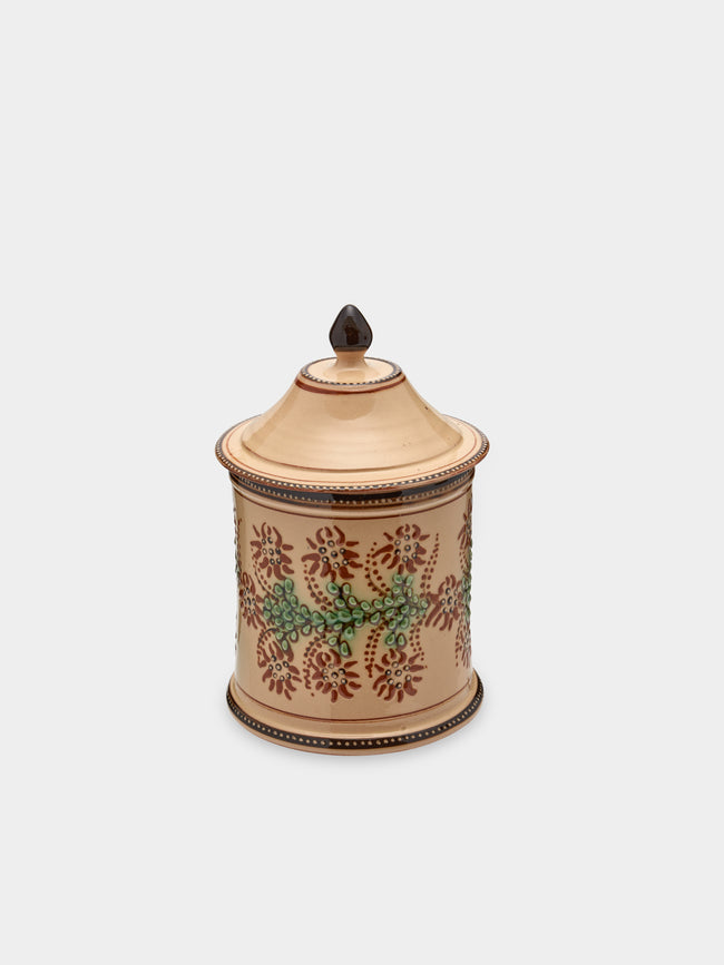 Poterie d’Évires - Flowers Hand-Painted Ceramic Small Lidded Pot -  - ABASK - 