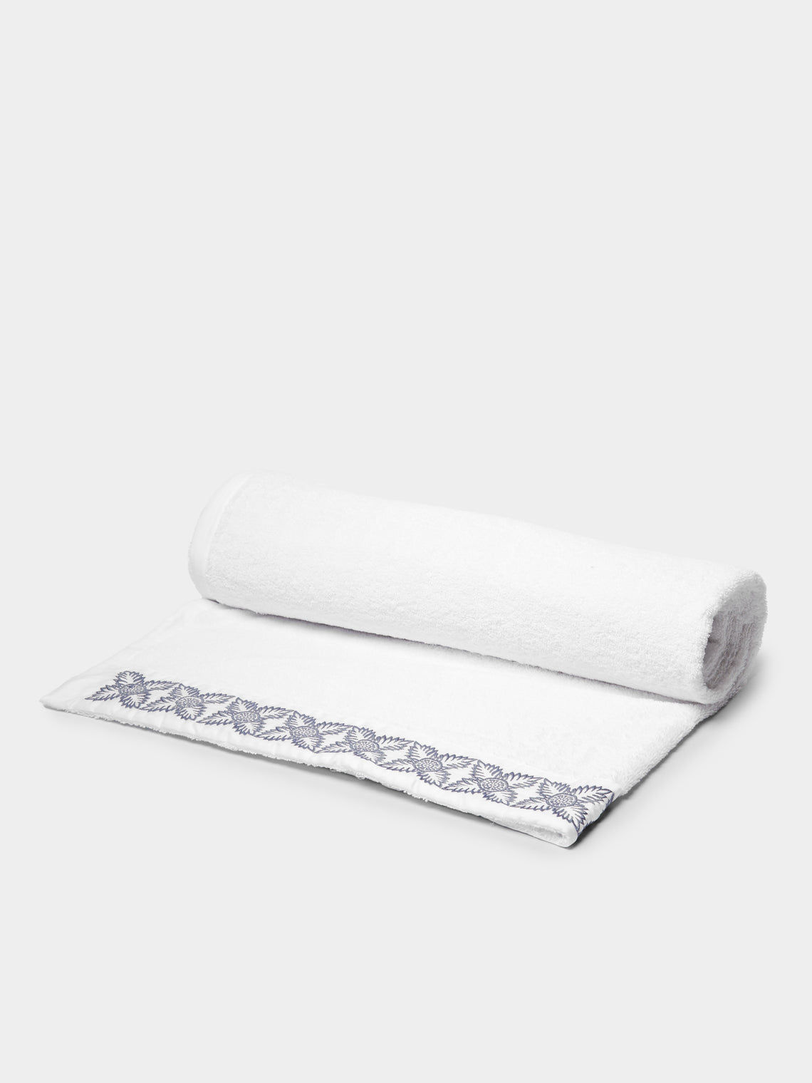 Loretta Caponi - Foliage Hand-Embroidered Cotton Towel Collection -  - ABASK