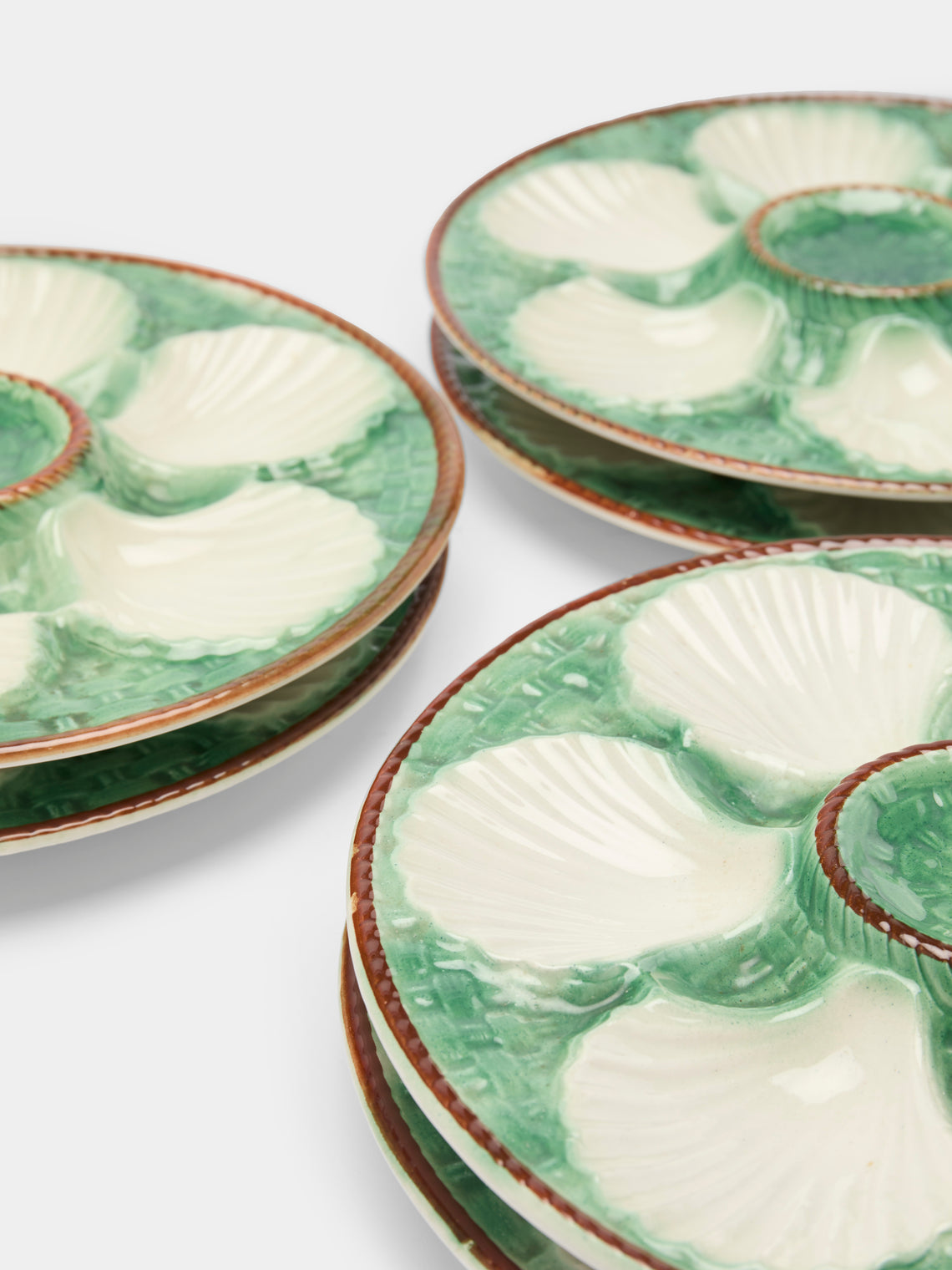 Antique and Vintage - 1950s Ceramic Oyster Plates (Set 6) -  - ABASK