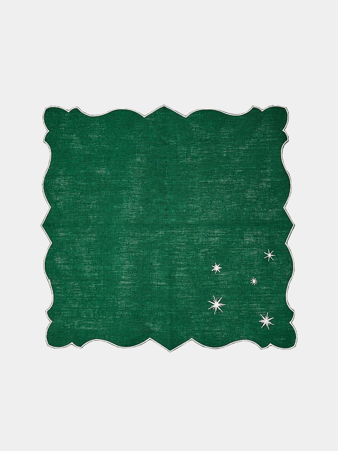 La Gallina Matta - Angelina Stars Embroidered Linen Napkins (Set of 4) -  - ABASK