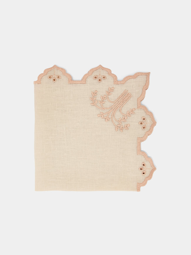 Borgo delle Tovaglie - Eden Embroidered Linen Napkins (Set of 4) -  - ABASK - 