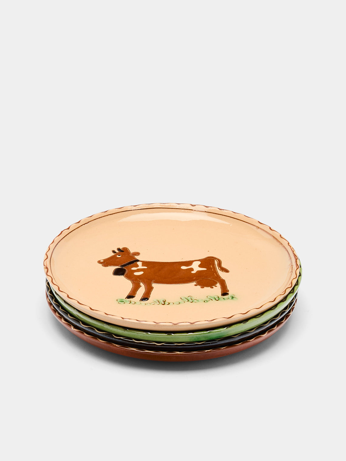 Poterie d’Évires - Animals Hand-Painted Ceramic Side Plates (Set of 4) -  - ABASK