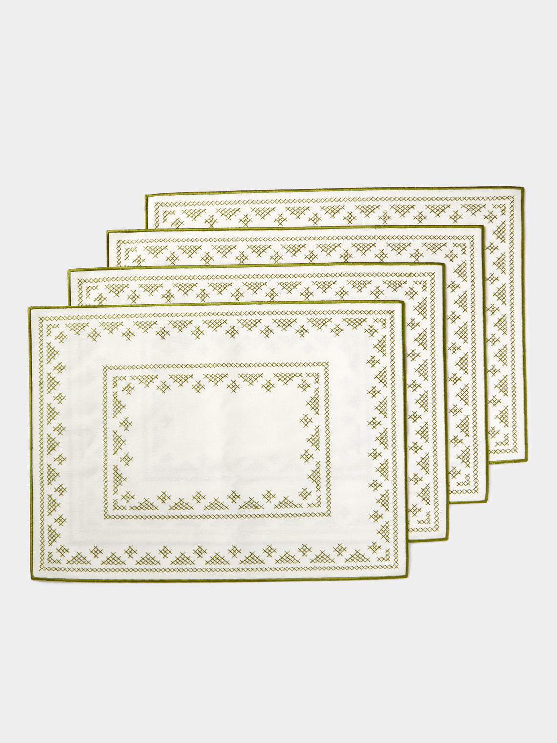 Esencial Hogar - Pedralbes Embroidered Linen Placemats (Set of 4) -  - ABASK