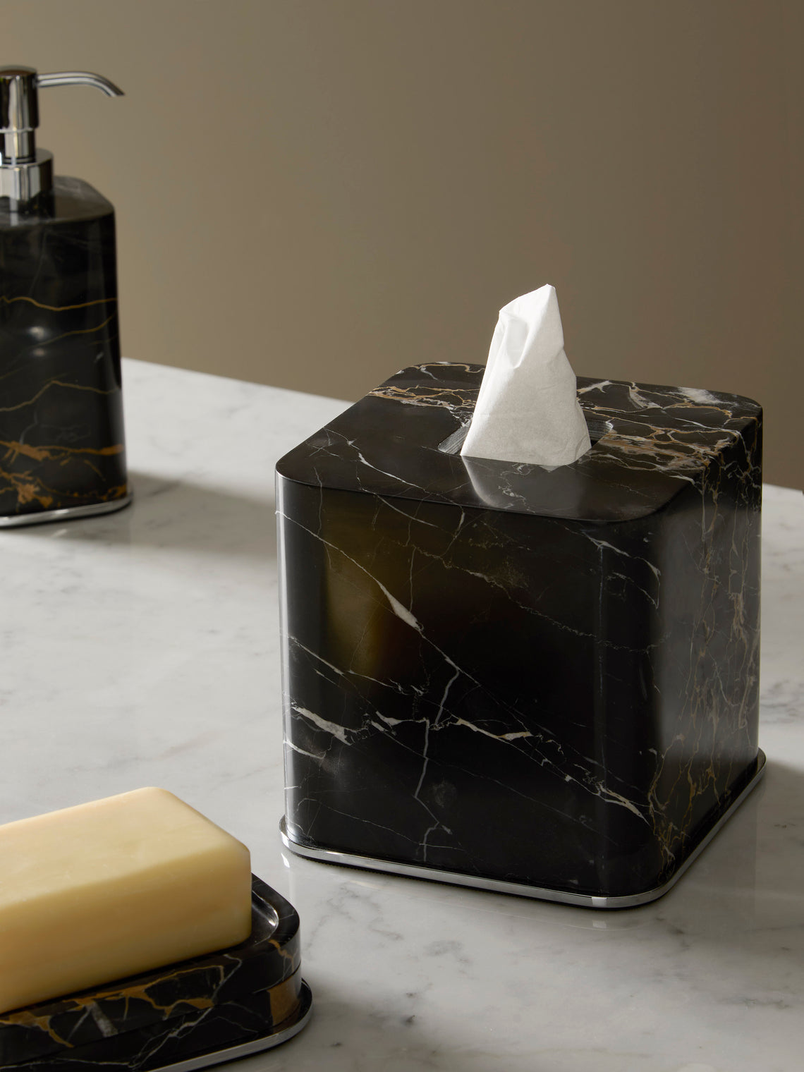 Giobagnara - Polo Marble Square Tissue Box -  - ABASK