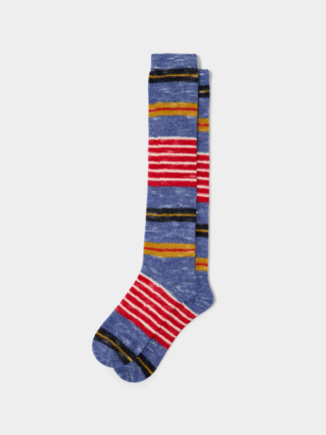 The Elder Statesman - Jasper Stripe Cashmere Knee-High Socks | One Size -  - ABASK - 