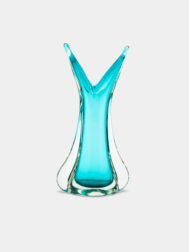 Antique and Vintage - 1950s Sommerso Murano Glass Asymmetric Vase -  - ABASK - 