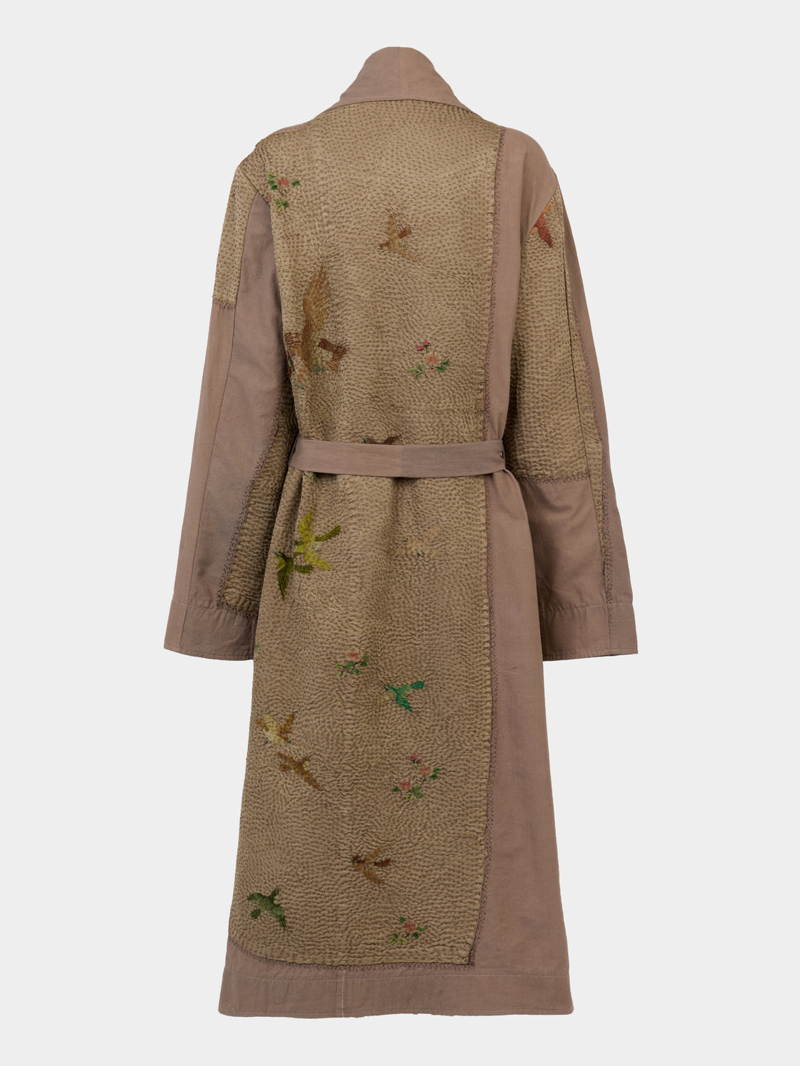 By Walid - 1920s Embroidered Khadi Silk Kimono Robe -  - ABASK