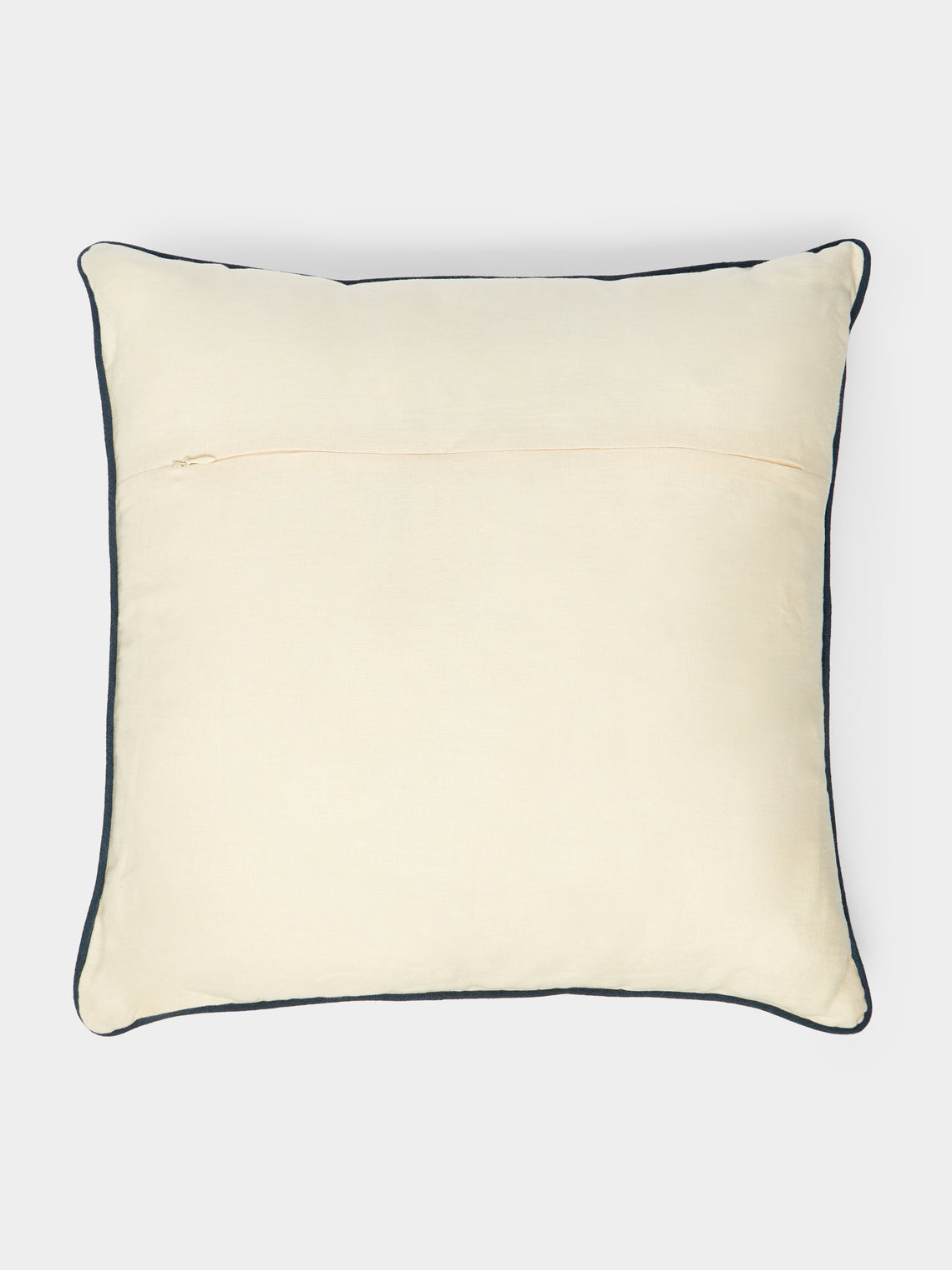 Rosemary Milner - Floral Hand-Embroidered Cotton Cushion -  - ABASK