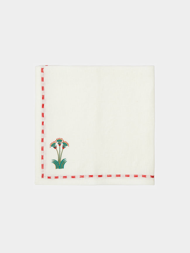 Malaika - Sacred Nile Hand-Embroidered Linen Napkins (Set of 4) -  - ABASK - 