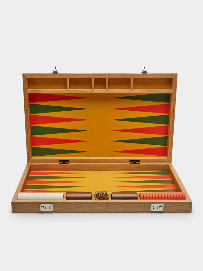 Bone Club - Oak Wood and Leather Backgammon Set -  - ABASK - 