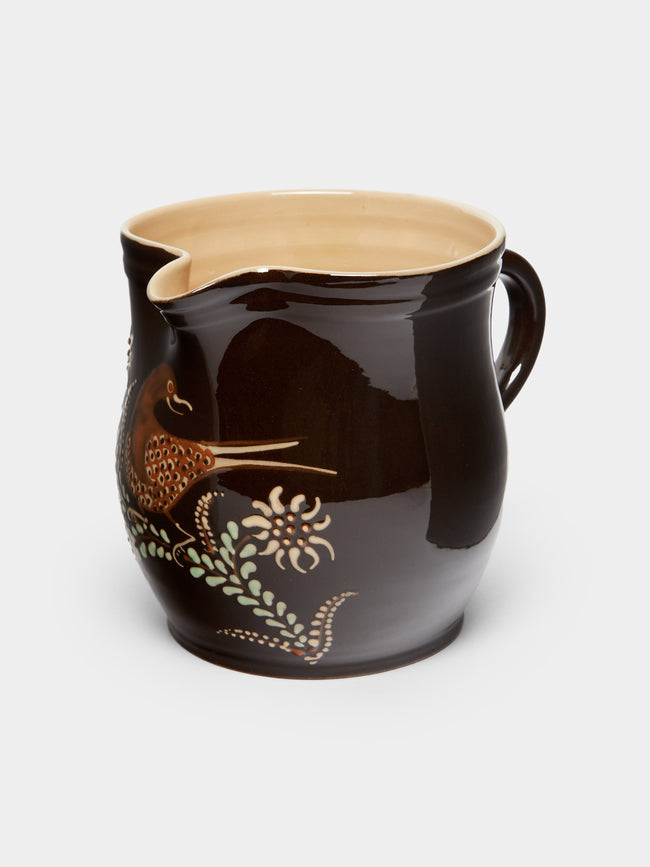 Poterie d’Évires - Birds Hand-Painted Ceramic Rounded Jug -  - ABASK - 