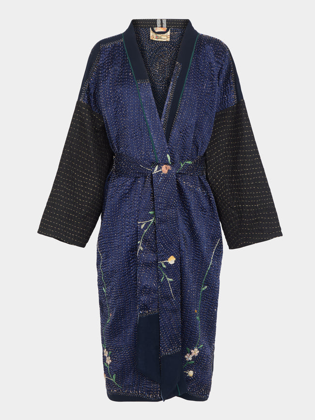 By Walid - 1920s Chinese Embroidered Silk Robe | One Size -  - ABASK - 