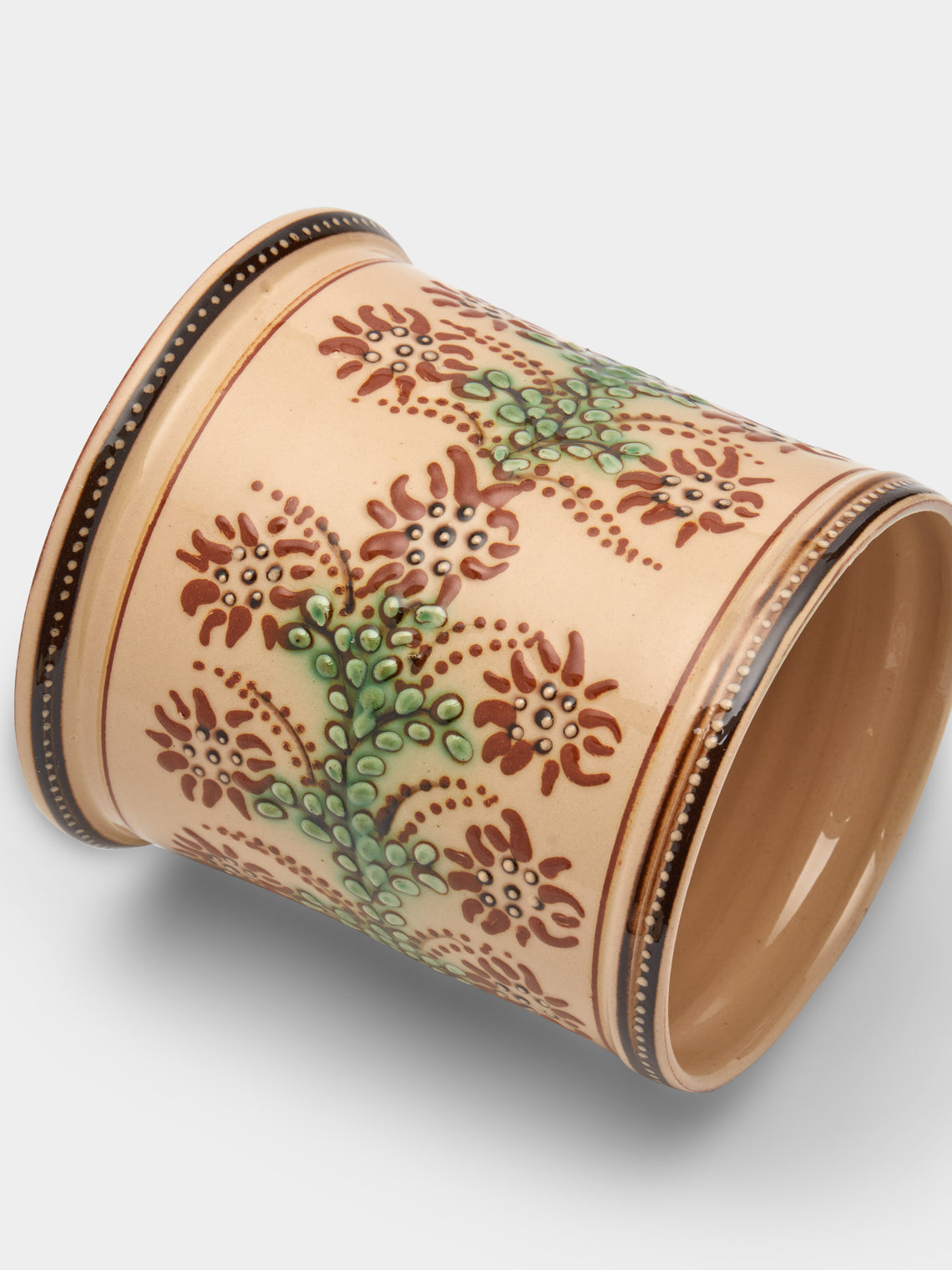 Poterie d’Évires - Flowers Hand-Painted Ceramic Small Lidded Pot -  - ABASK