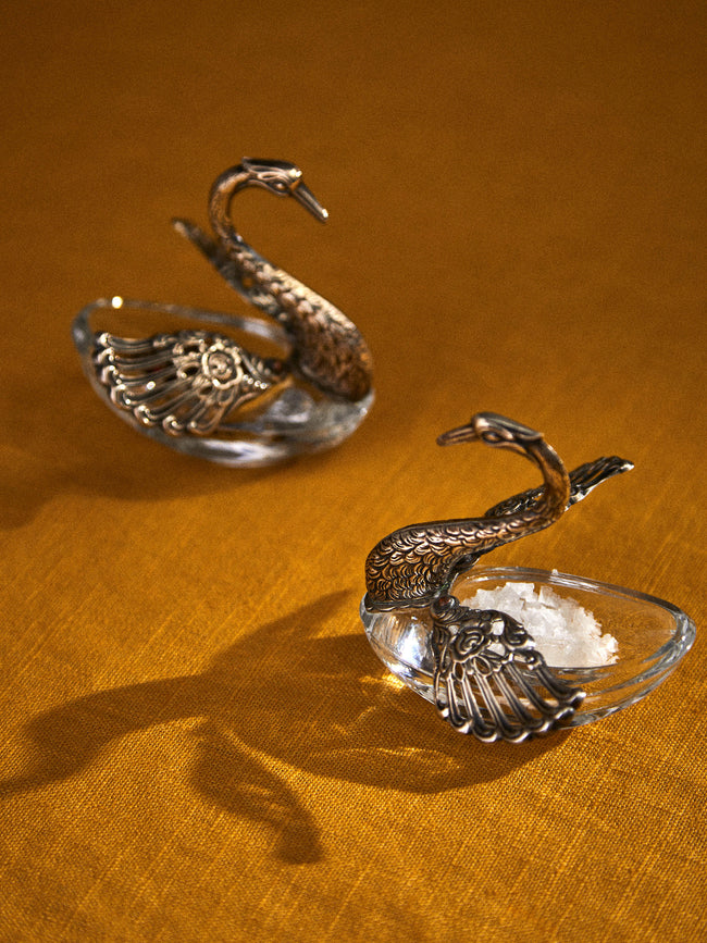 Antique and Vintage - 1970s Silver-Plated Swan Dishes (Set of 2) -  - ABASK