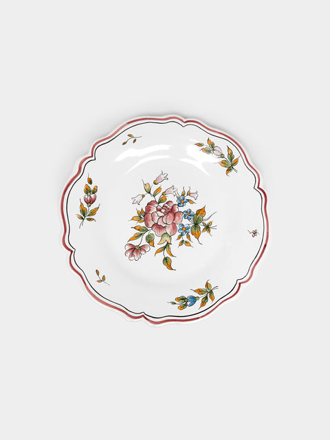 Bourg Joly Malicorne - Strasbourg Fleurs Hand-Painted Ceramic Dessert Plates (Set of 4) -  - ABASK - 