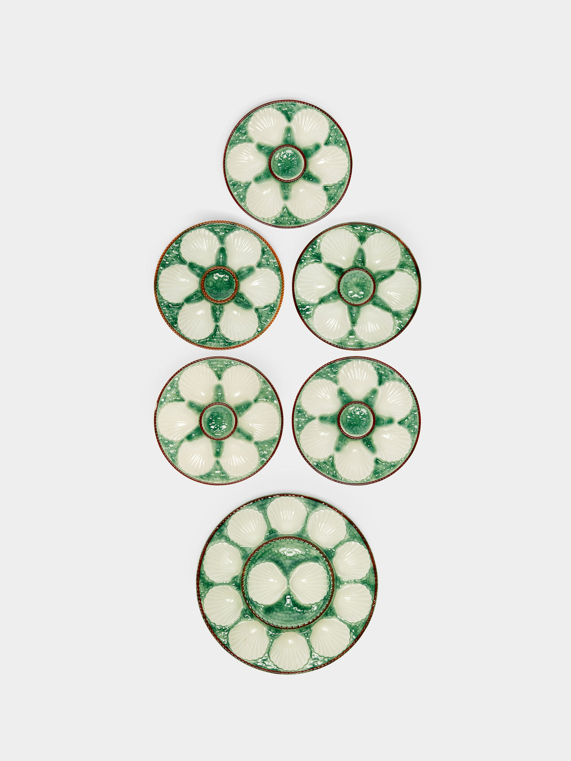 Antique and Vintage - 1950s Ceramic Oyster Plates (Set of 6) -  - ABASK - 