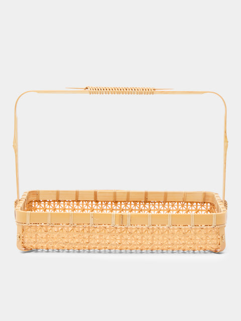 Hee Woo - Handwoven Bamboo Basket with Handles -  - ABASK - 