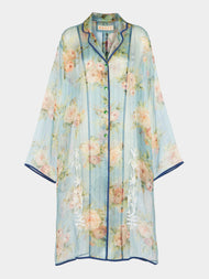 Nazzy Beglari - Organza Embroidered Silk Robe -  - ABASK - 