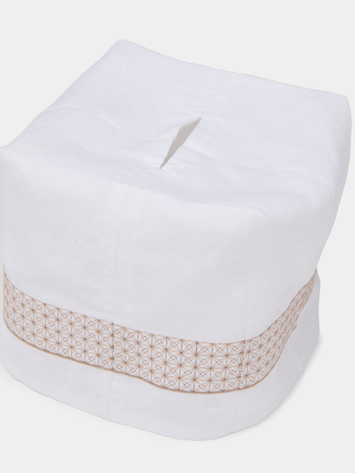 Heirlooms - Marrakech Embroidered Linen Rectangular Tissue Box -  - ABASK