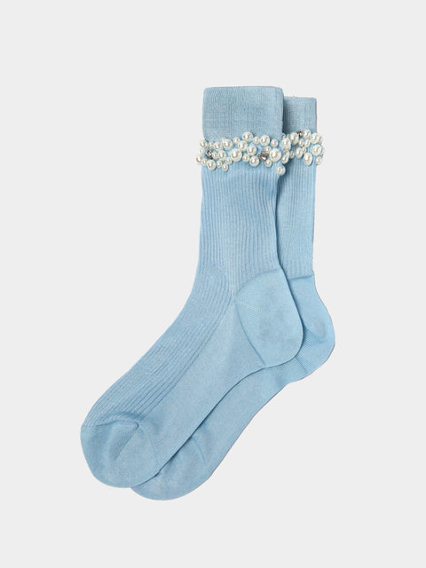 Maria La Rosa - Perles Silk-Blend Mid-Calf Socks -  - ABASK - 