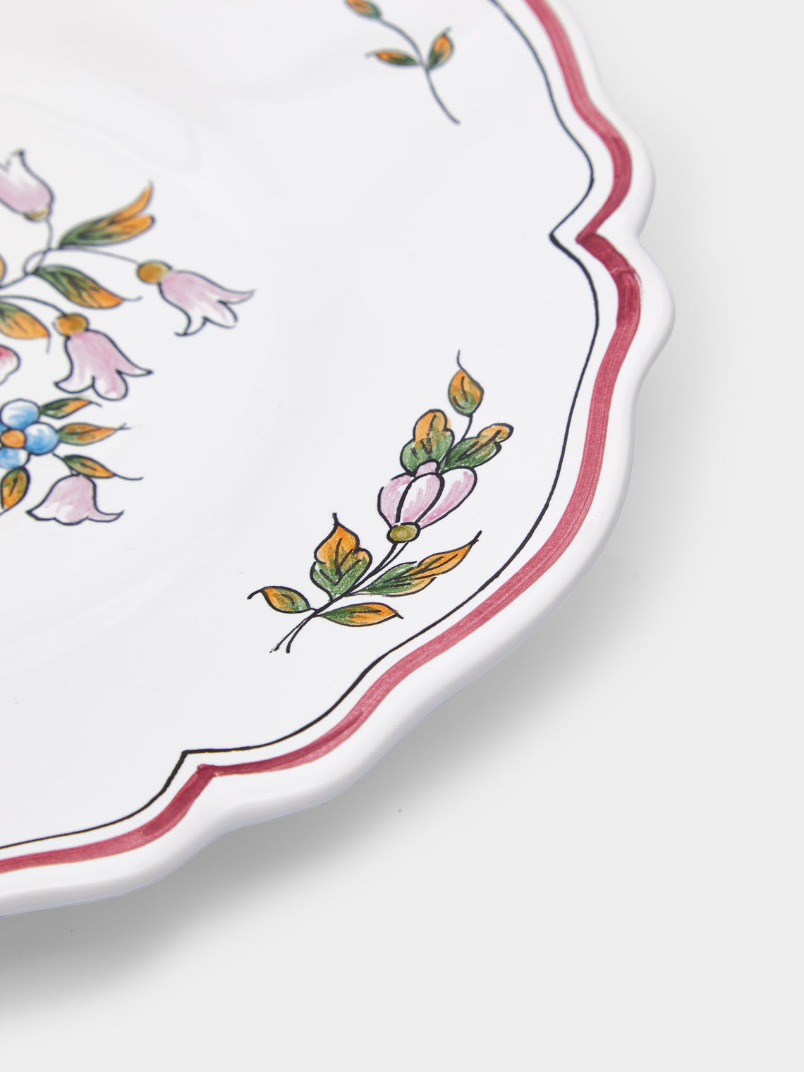 Bourg Joly Malicorne - Strasbourg Fleurs Hand-Painted Ceramic Dessert Plates (Set of 4) -  - ABASK