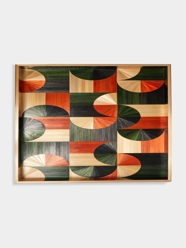 Ruda Studio - 60s Rye Straw Inlay Wood Tray -  - ABASK - 