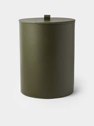 Rabitti 1969 - Orvieto Leather Wastepaper Bin - Green - ABASK - 