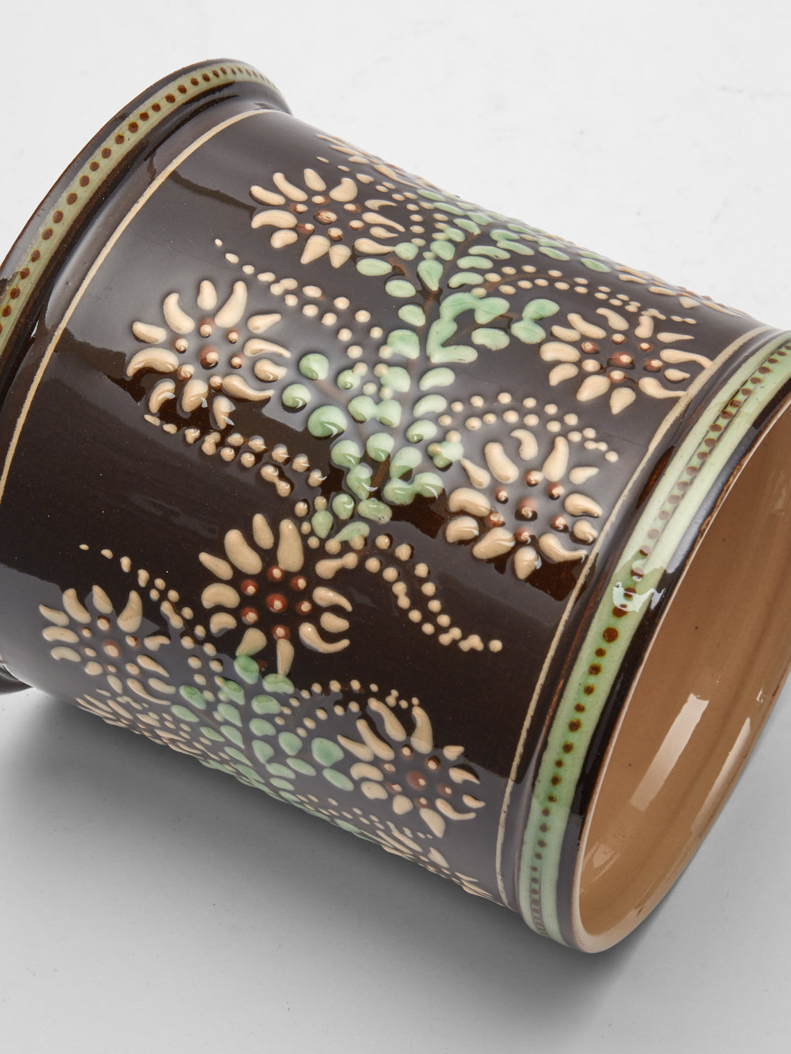 Poterie d’Évires - Flowers Hand-Painted Ceramic Small Lidded Pot -  - ABASK