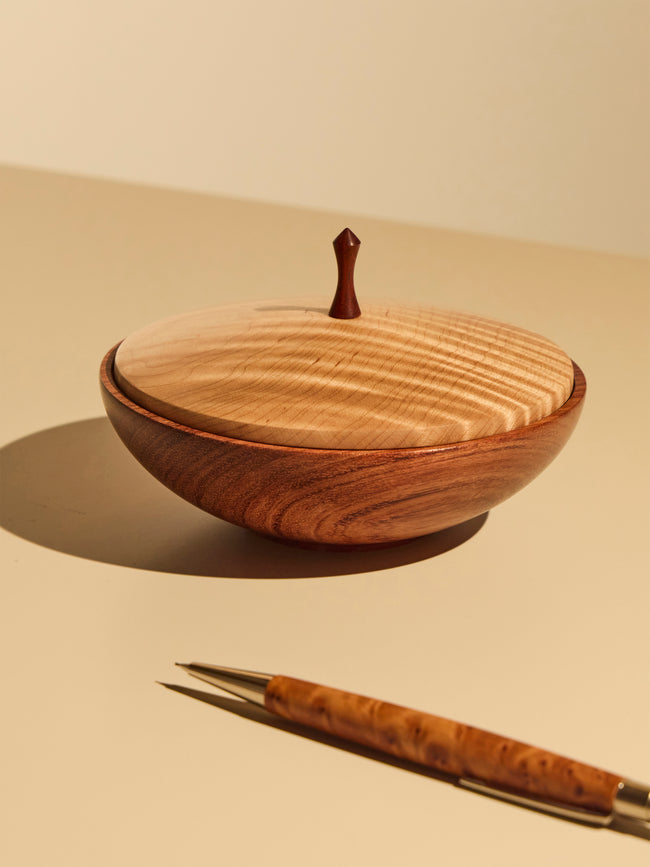 Matthew Kenney - Wood Round Lidded Box - Brown - ABASK