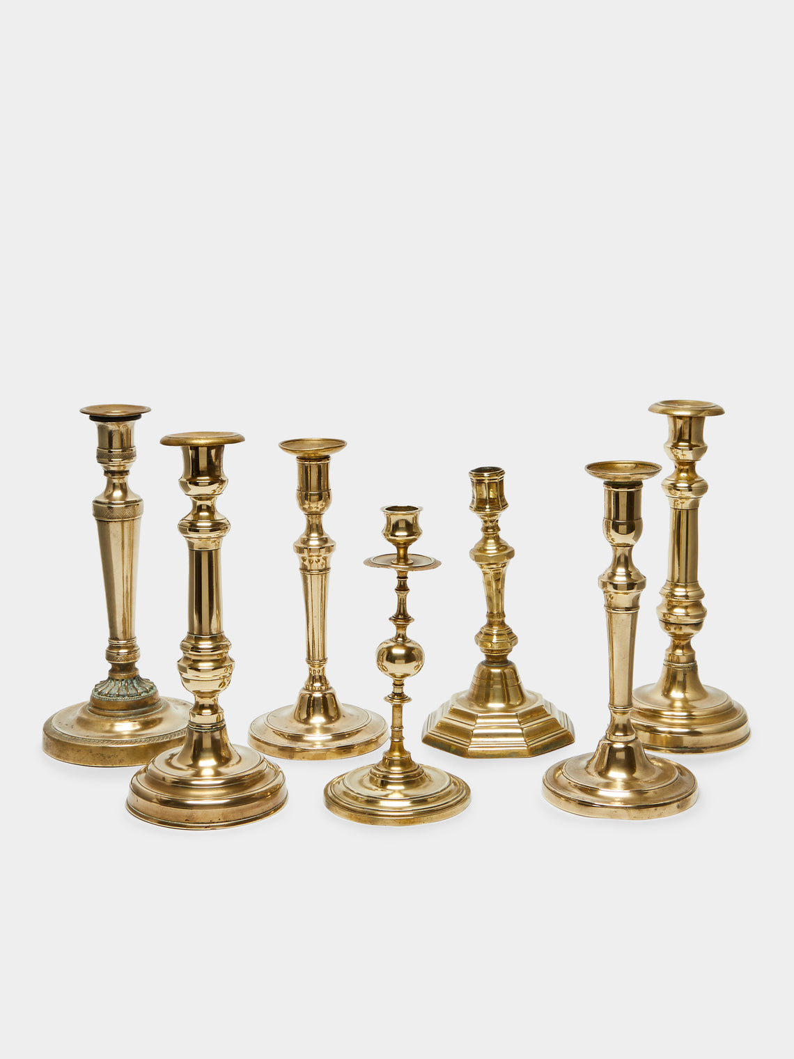 Antique and Vintage - 1940s Brass Candlesticks (Set of 7) -  - ABASK - 