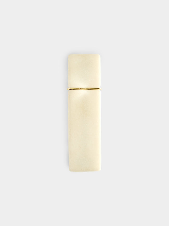 Mahnaz - 1979 Kazuhiro Itoh 22-Karat Yellow Gold, Sterling Silver and Marble Brooch -  - ABASK - 