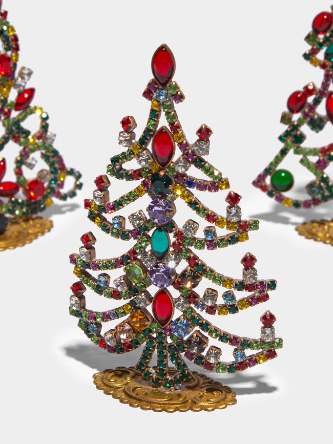 Antique and Vintage - 1930s Czech Jewelled Extra Small Christmas Trees (Set of 3) -  - ABASK