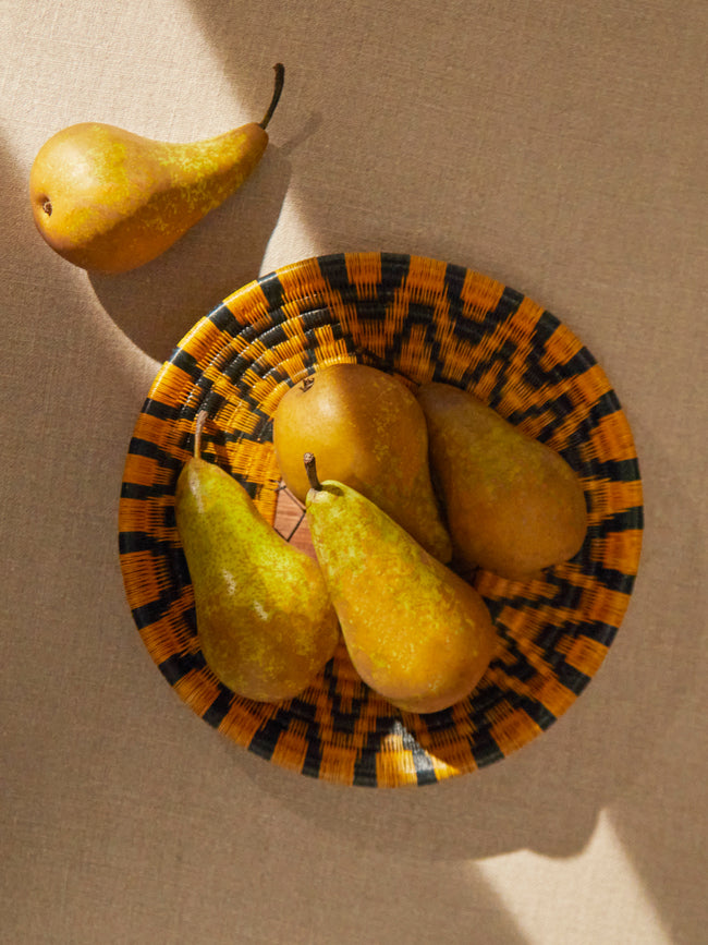 CasaLatina - Mustard Handwoven Werregue Palm Fruit Bowl -  - ABASK