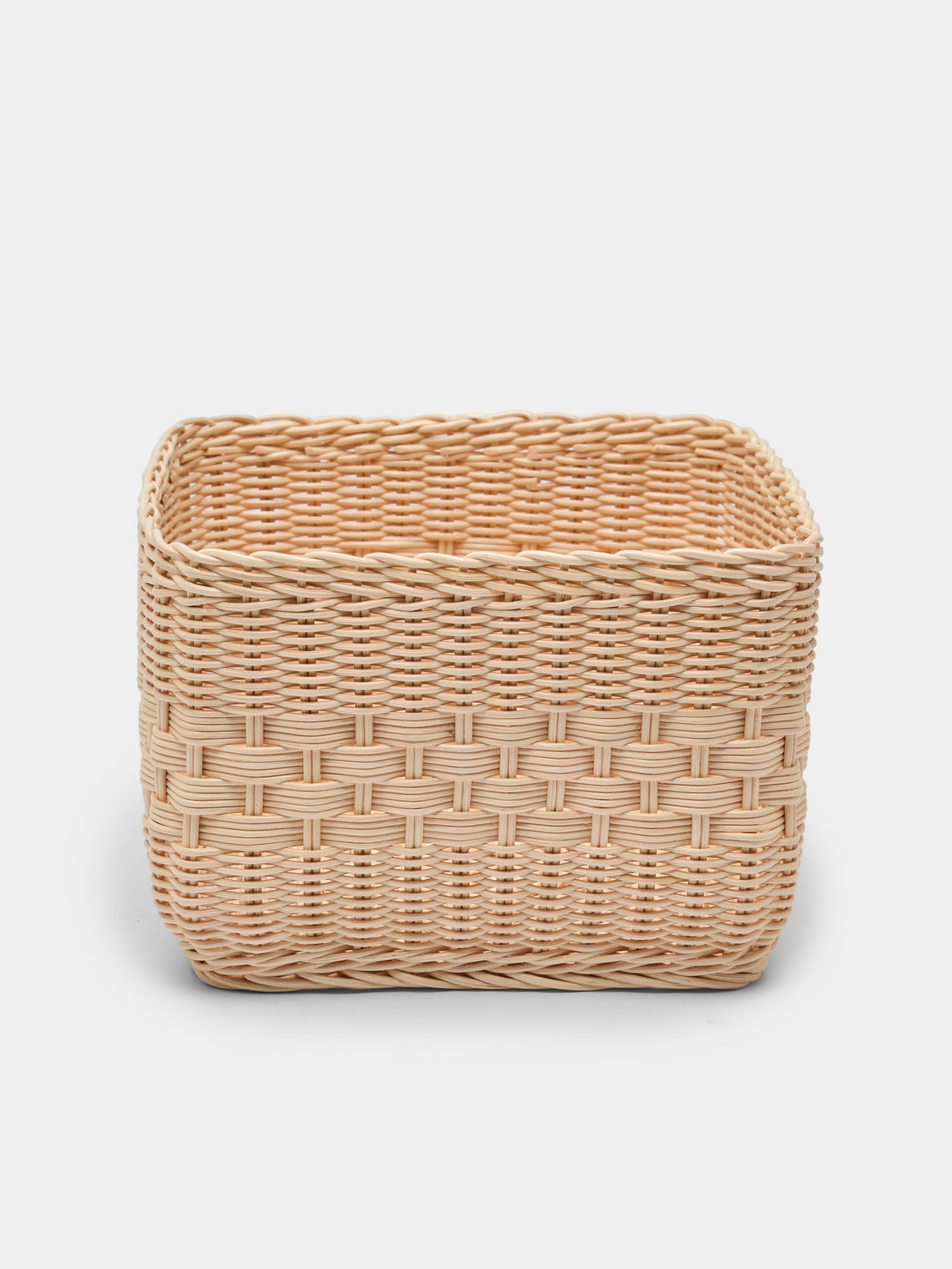 Mila Maurizi - Coralia Handwoven Wicker and Wood Lidded Container -  - ABASK