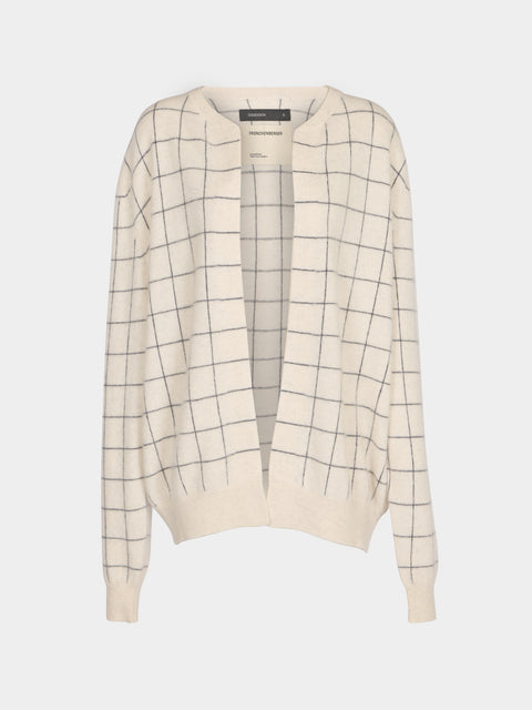 Frenckenberger - Cashmere Check Cardigan | Size: S -  - ABASK - 