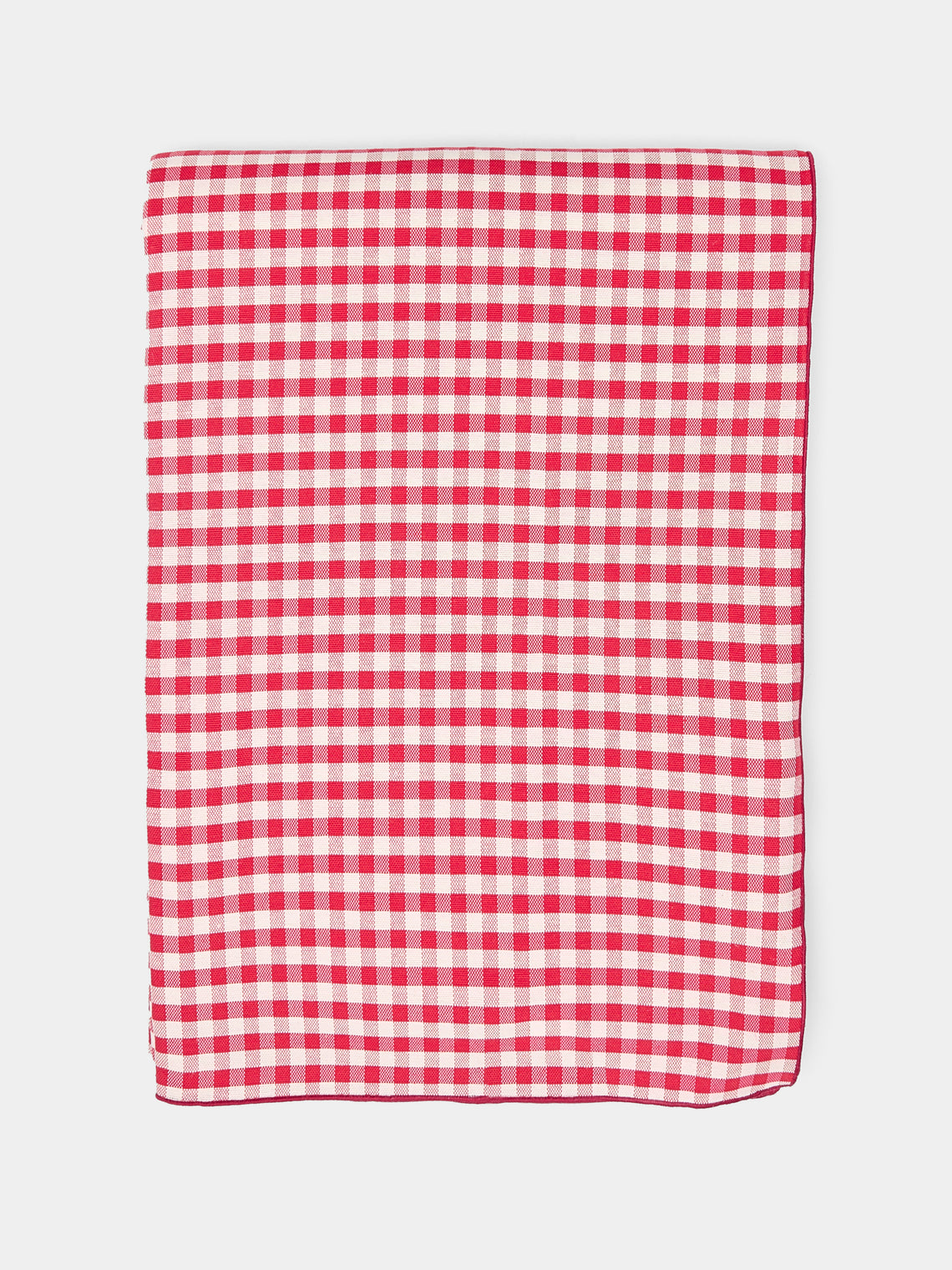 Borgo delle Tovaglie - Filo Rosso Sara Check Linen Large Rectangular Tablecloth -  - ABASK - 