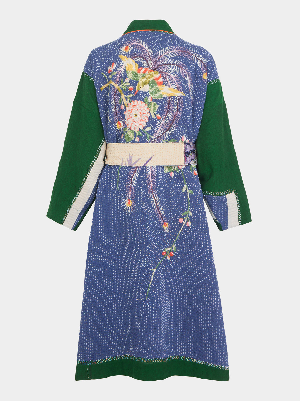 By Walid - 1920s Chinese Embroidered Silk Robe | One Size -  - ABASK